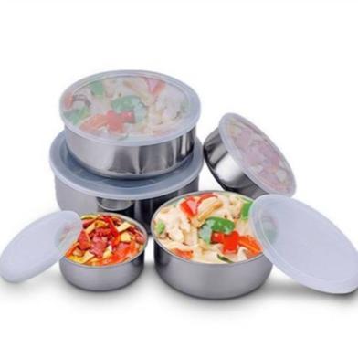 Stainless Steel Storage Bowls 5Pcs Set - Image 3