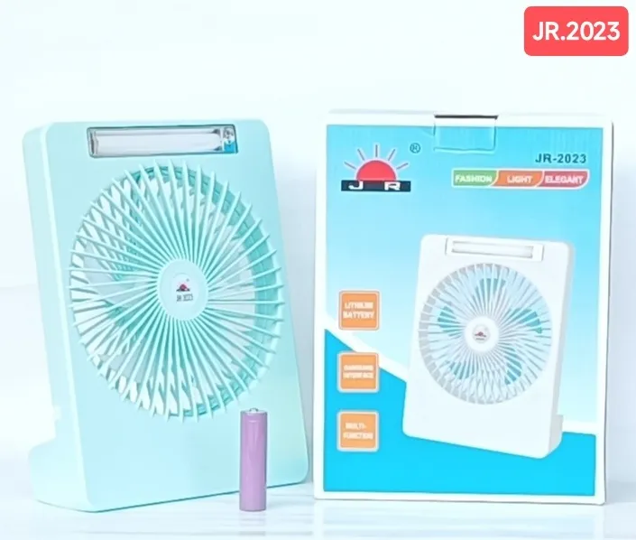 rechargeable mini table air cooling fan with LED light JR-2023