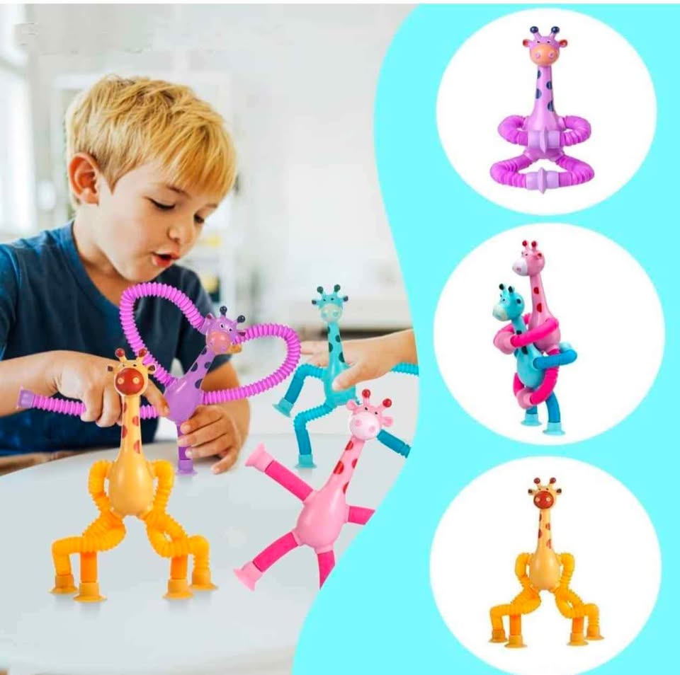 4PCS Telescopic Suction Cup Giraffe Toy