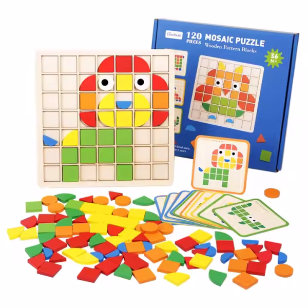 3D Creative Shape Color Cognitive Kids Tangram Puzzle Toy 120pcs
