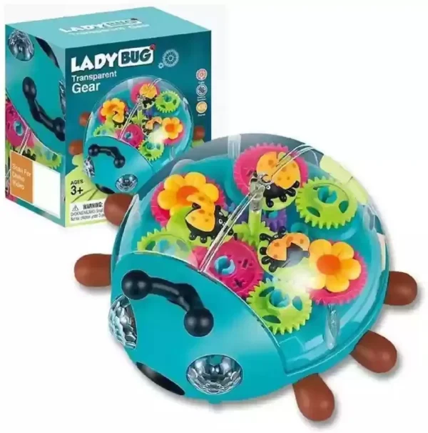 LADY BUG Transparent Gear Toys- Electric Universal, Light & Sound
