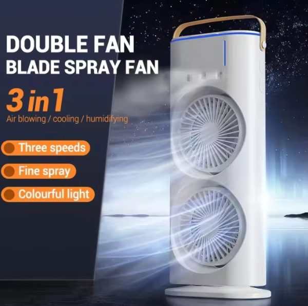 USB Portable Water-Cooled Double-Blade Air Conditioner Fan