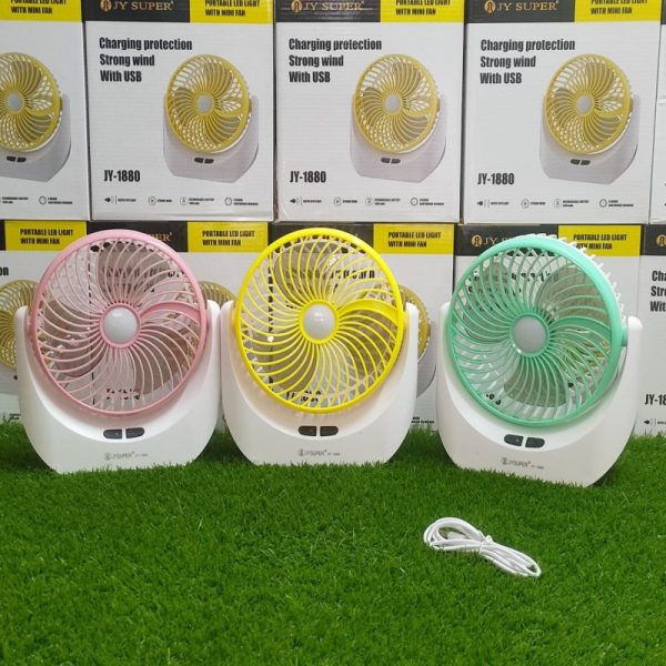 JY-1880 Rechargeable Fan With LED Light - Image 2