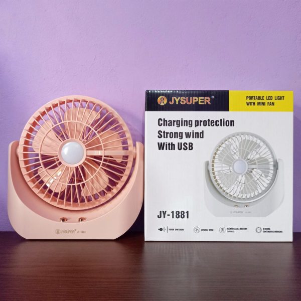 JY-1880 Rechargeable Fan With LED Light