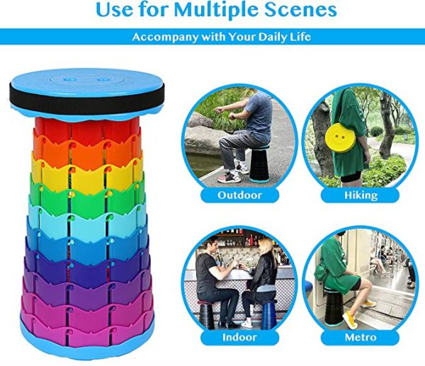 Outdoor Portable Rainbow Folding Chair Adjustable Telescopic Stool - Image 3