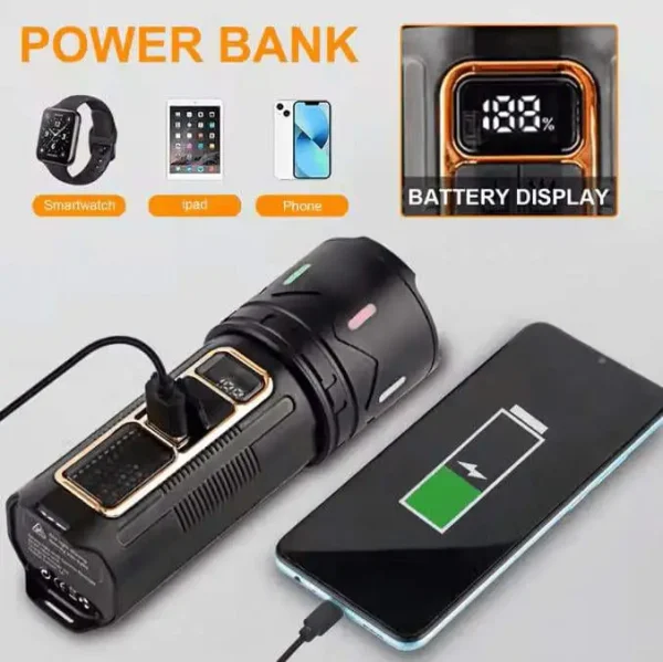 SUPER POWER LED LIGHT WITH POWER BANK