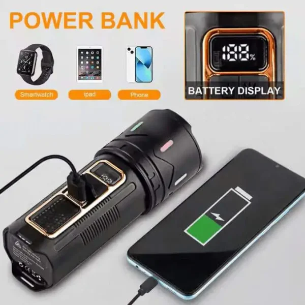 SUPER POWER LED LIGHT WITH POWER BANK