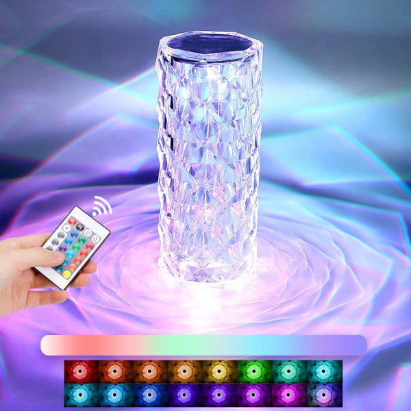 Remote Control Rose Crystal Lamp