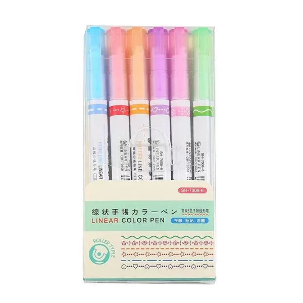6 PC,S Flower Outline Pen,Fluorescent Curve Pen (BUY 4 SET GET 1 SET FREE) - Image 3