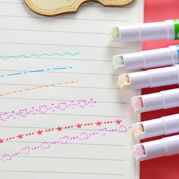 6 PC,S Flower Outline Pen,Fluorescent Curve Pen (BUY 4 SET GET 1 SET FREE) - Image 2