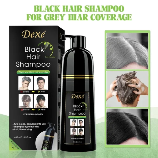 Dexe Black Hair Shampoo 400ml - Image 3