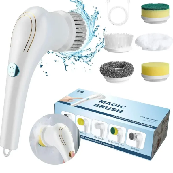 USB Charge Electric Dish Washers Cleaning Brush 5-in-1 Handheld Wireless Housework Kitchen MachinesBathtub Tile For Camping
