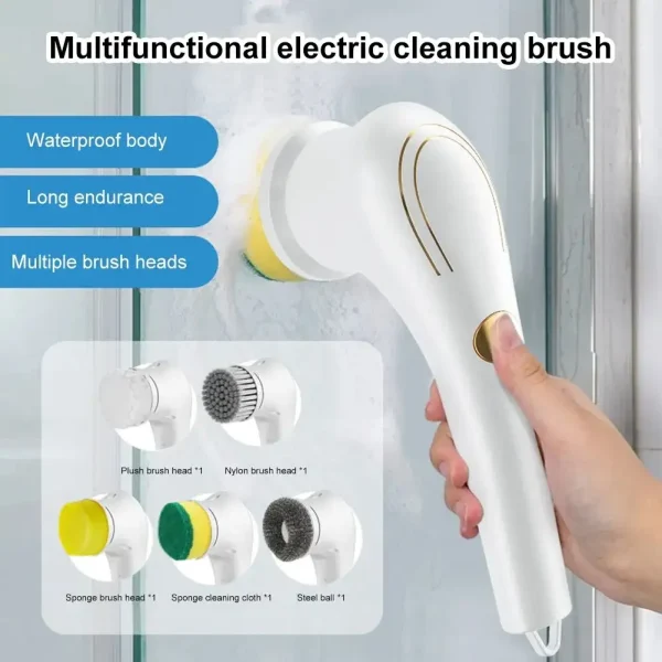 USB Charge Electric Dish Washers Cleaning Brush 5-in-1 Handheld Wireless Housework Kitchen MachinesBathtub Tile For Camping - Image 2