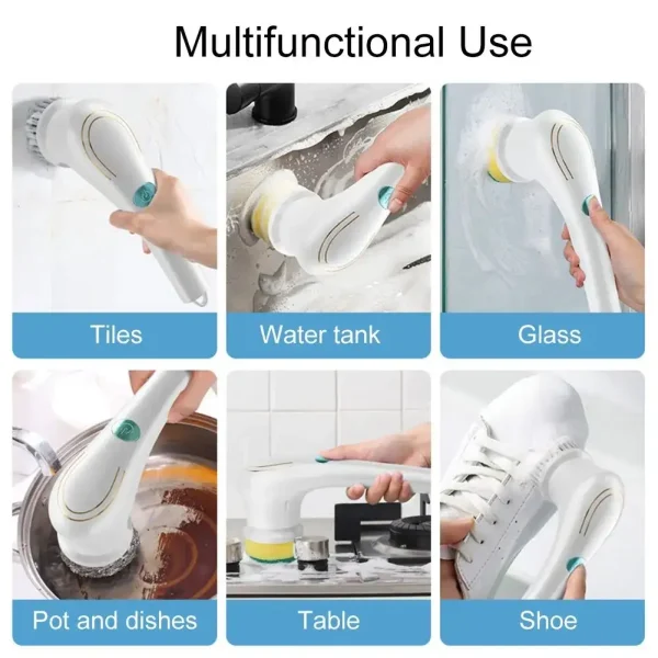 USB Charge Electric Dish Washers Cleaning Brush 5-in-1 Handheld Wireless Housework Kitchen MachinesBathtub Tile For Camping - Image 3