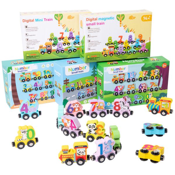 Early Education Montessori Magnetic Wooden Classic Train Toy - Image 2