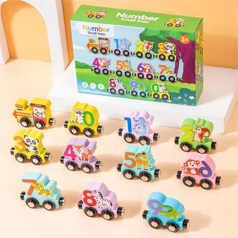 Early Education Montessori Magnetic Wooden Classic Train Toy