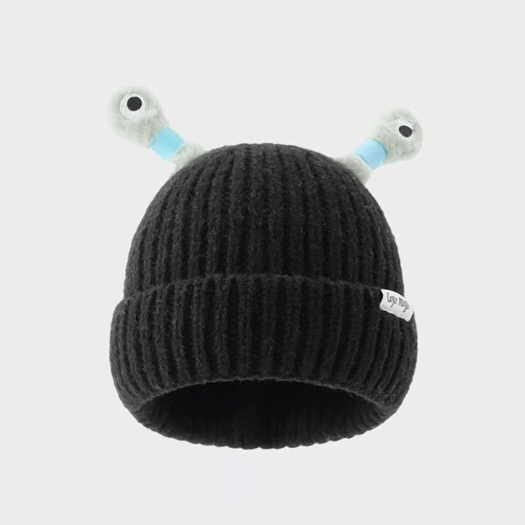 Funny Monster LED Knitted Hat Beanie Cartoon Light (Black)