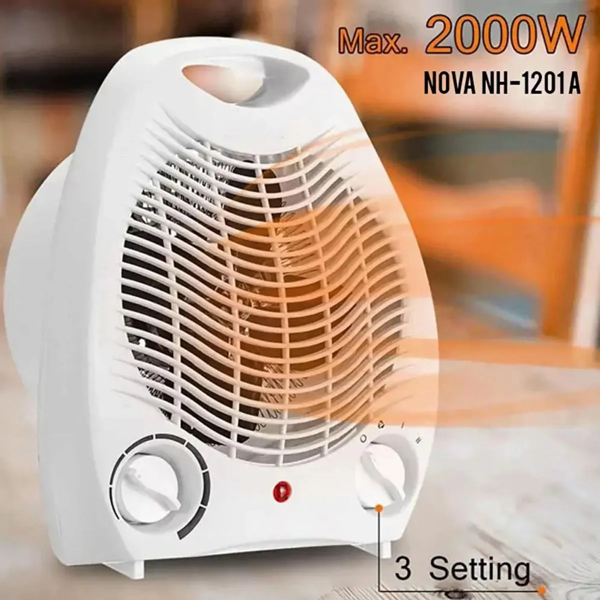 NOVA 2000W Room Heater for Indoor Use, 3 Heat Settings, Fan- Mode