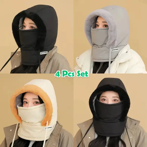 Family Combo 4 Pcs Set Winter Thick Warm Windproof Hat with Ear Flaps