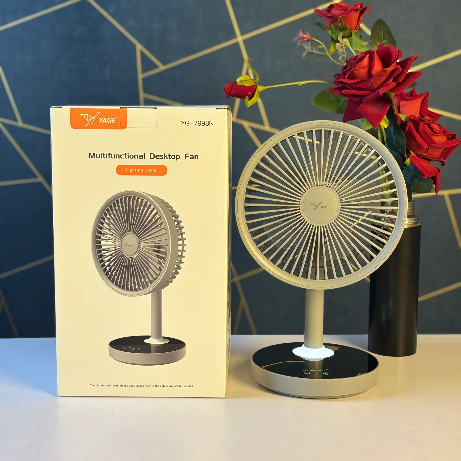 YAGE YG-7998N Rechargeable Multifunctional Desktop Fan with LED Light