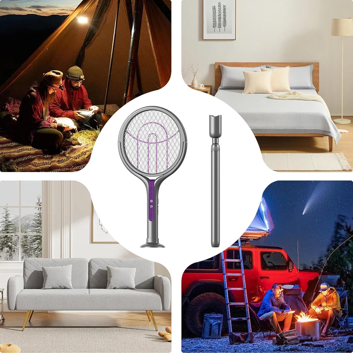 Fruusv Electric Fly Zapper | 2800V Electric Fly Control Racket | USB Rechargeable - Image 4