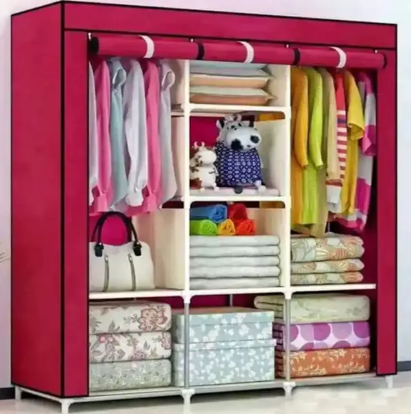 Random Color Wardrobe 88130 Wardrobe Storage Organizer with Shelves Foe Multi Purpose