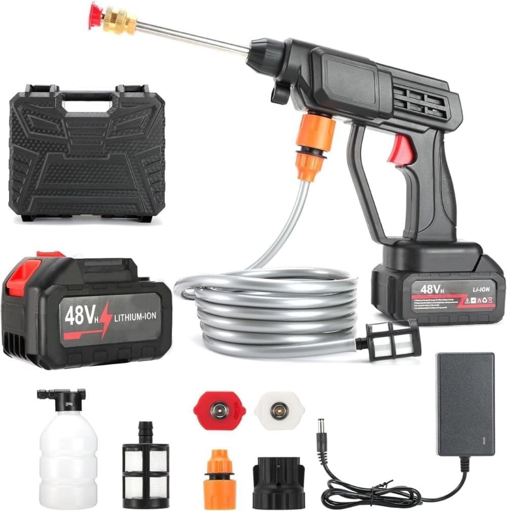 Double Battery Electric Cordless Rechargeable High Pressure Bike/Car Washer Gun Machine
