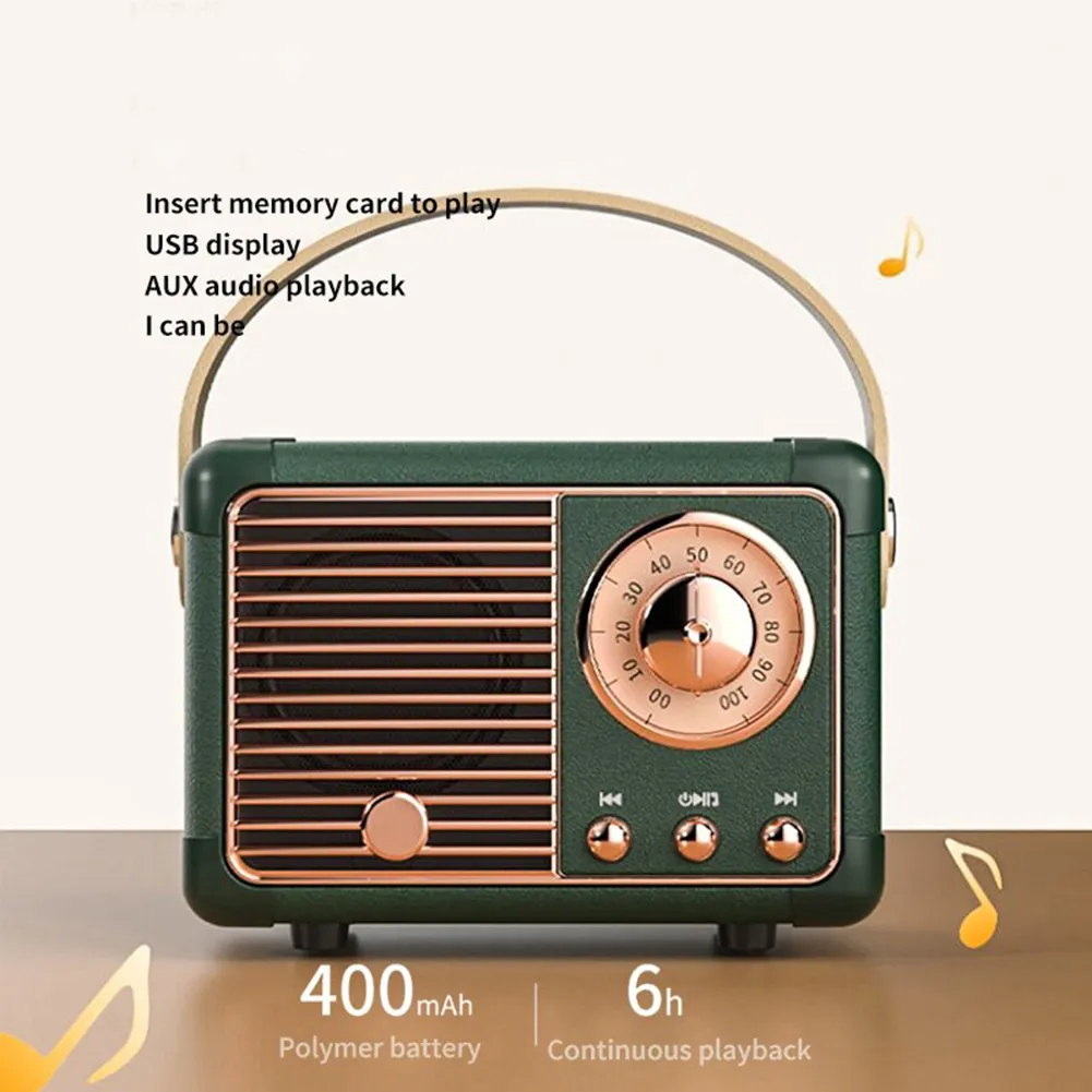 Creative Retro Radio Bluetooth Speaker Classical Music Player Sound Stereo Smart Speaker Wireless Card Mini Portable Subwoofer - Image 2